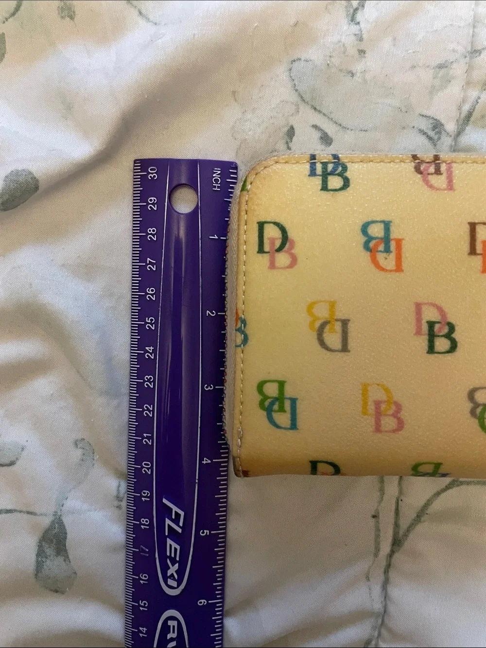 Dooney & Bourke Pastel Monogram Zip Wallet with Multi-Color DB Print